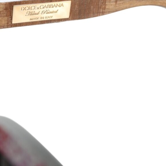 Dolce & Gabbana Dolce & Gabbana Multicolor Wood Crystal Brass Frame Floral Hand - Picture 4 of 5